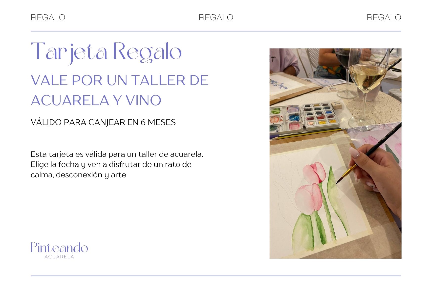 Tarjeta regalo para taller de acuarela